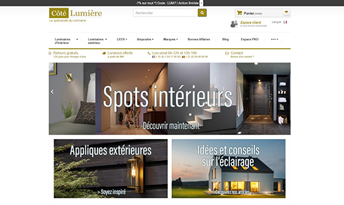 Site ecommerce Côté Lumière