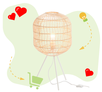Un lampadaire bambou de chez Tous mes meubles