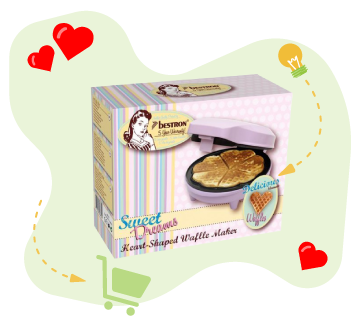Un Gaufrier coeur de chez Féérie Cake