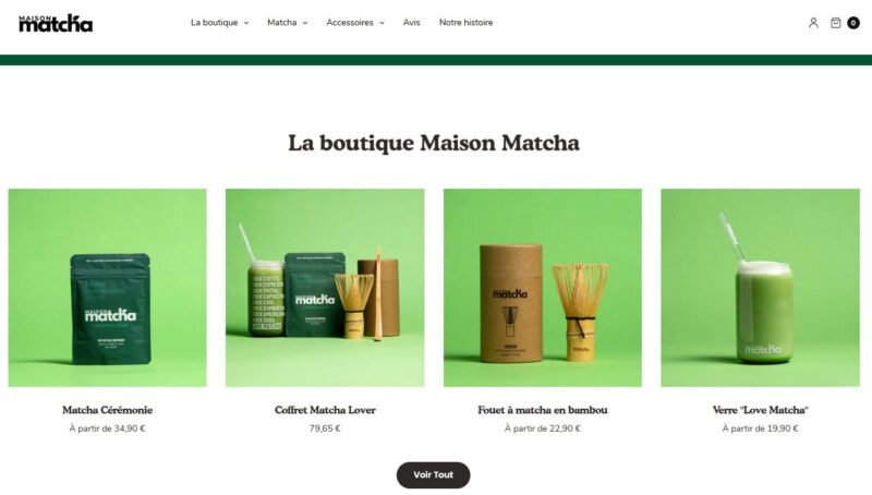 site e-commerce Maison Matcha
