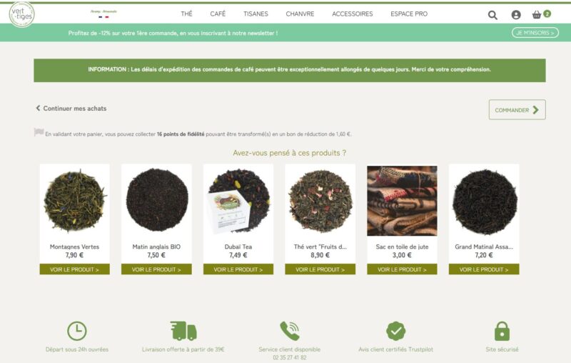 Smart content on site Vert tige