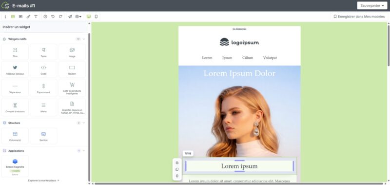 nouveaux widgets éditeurs messages ShopiMind